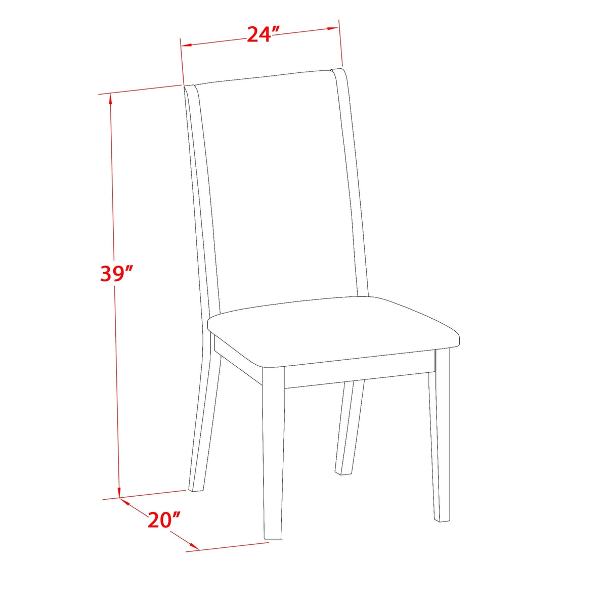 Fabric Dining Chairs Mahogany Brown Set of 2 B775983